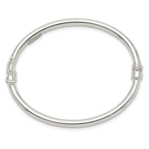 Sterling Silver Polished 3mm Hinged Baby Bangle
