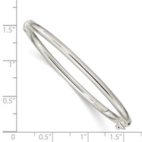 Sterling Silver Polished 3mm Hinged Baby Bangle view 3