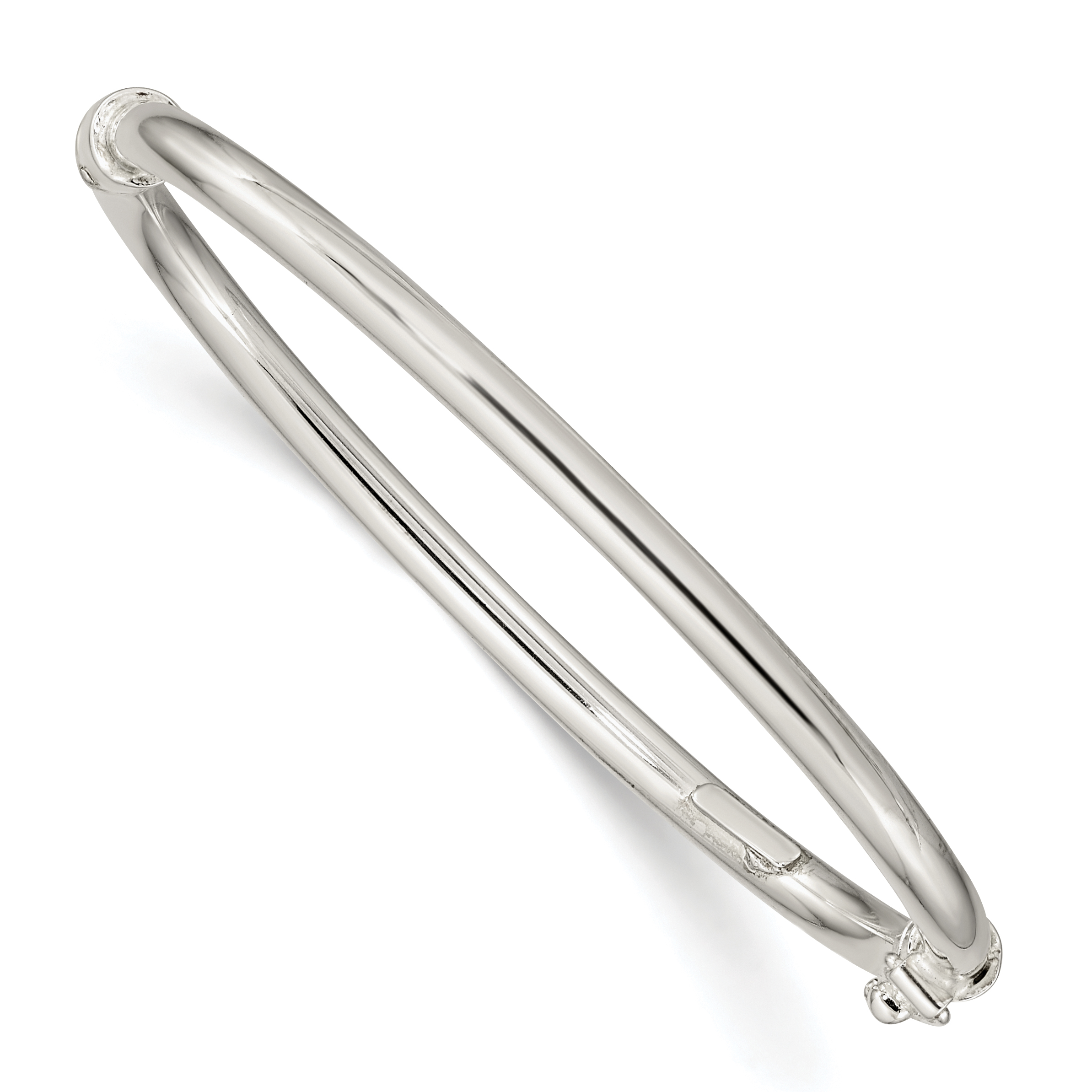 Sterling Silver Polished 3mm Hinged Baby Bangle (QB1282)