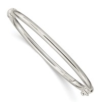 Sterling Silver Polished 3mm Hinged Baby Bangle view 1
