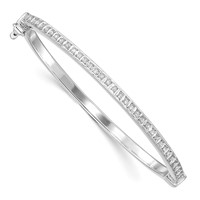 Diamond Fascination Diamond Mystique Sterling Silver Platinum-plated Diamond Baby Bangle view 1