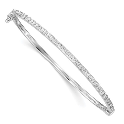 Diamond Fascination Diamond Mystique Sterling Silver Platinum-plated Carart Diamond Bangle