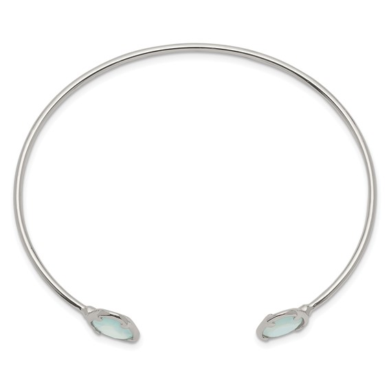 Sterling Silver Chalcedony Cuff Bangle