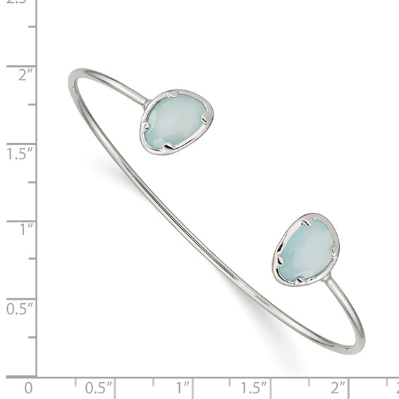 Sterling Silver Chalcedony Cuff Bangle
