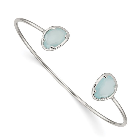 Sterling Silver Chalcedony Cuff Bangle