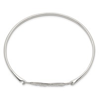 Sterling Silver Polished Tree of Life Hook Closure Bangle view 2