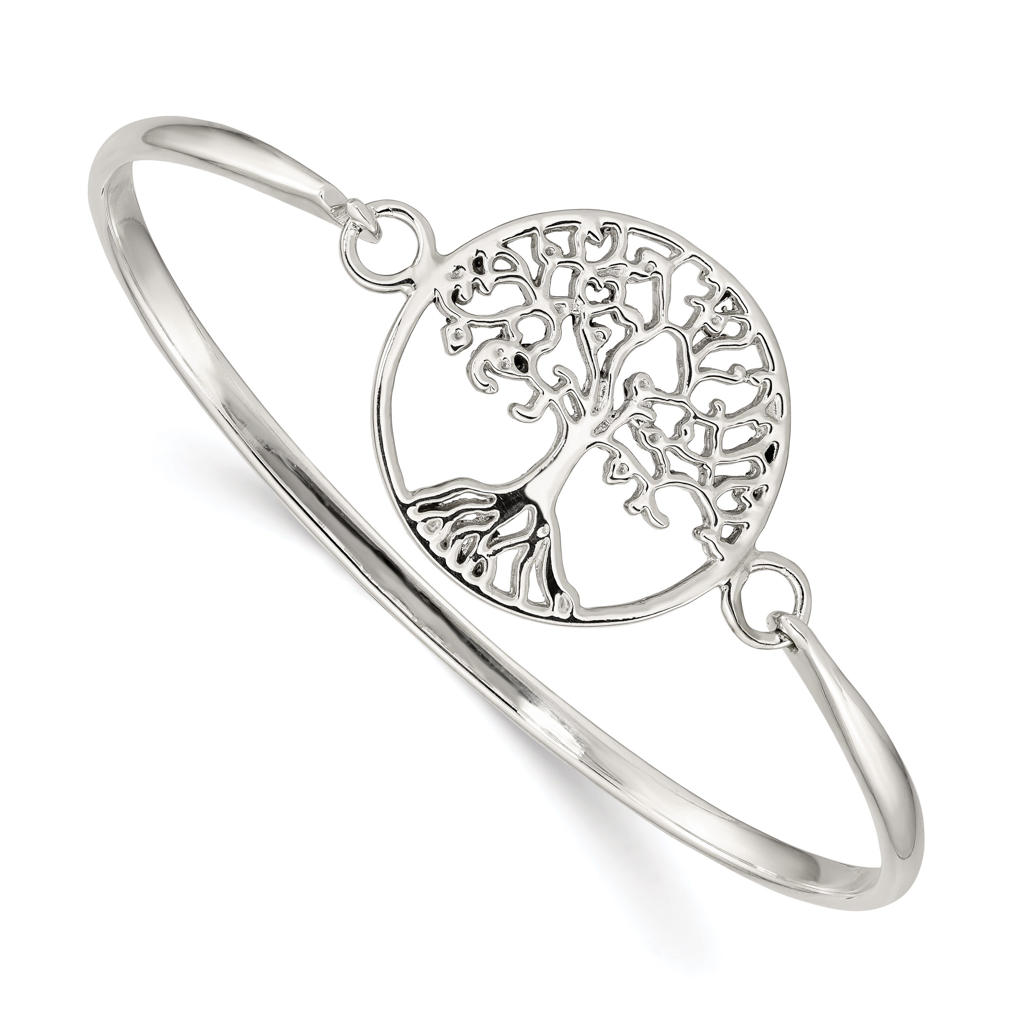 Sterling Silver Tree of Life Bangle (QB1297)