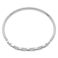 Sterling Silver Rhodium-plated Multi-gemstone Hinged Bangle view 2