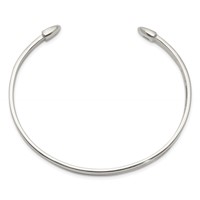 Sterling Silver Polished 3-Row Cuff Bangle view 2