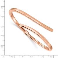 Sterling Silver Rose-tone Polished Bypass Hinged Bangle view 3