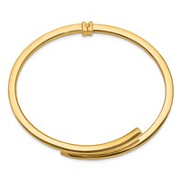 Sterling Silver Gold-plated Polished Bypass Hinged Bangle view 3