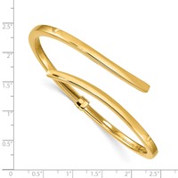 Sterling Silver Gold-plated Polished Bypass Hinged Bangle view 2