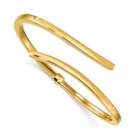 Sterling Silver Gold-plated Polished Bypass Hinged Bangle view 1