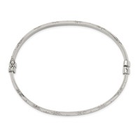 Sterling Silver Diamond-cut 6mm Hinged Bangle and 4x 25mm Hoop Earring Set view 2