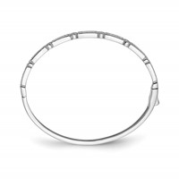 Sterling Shimmer Sterling Silver Rhodium-plated 25 Stone CZ Hinged Bangle Bracelet view 2
