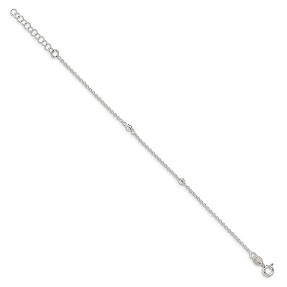 Sterling Silver Stars Bangle and Bracelet w/ 1" Ext. Two Piece Set