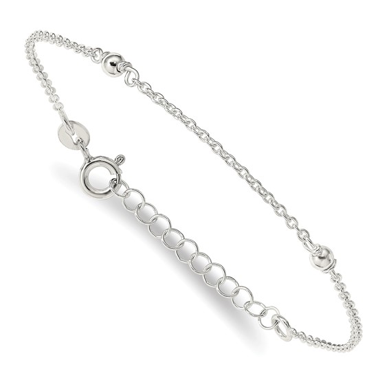 Sterling Silver Stars Bangle and Bracelet w/ 1" Ext. Two Piece Set