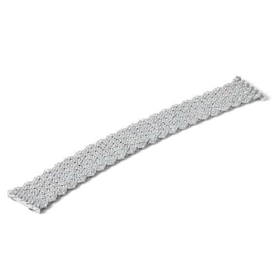 Sterling Shimmer Sterling Silver Rhodium-plated 6.75 inch 759 Stone CZ Mesh Bracelet