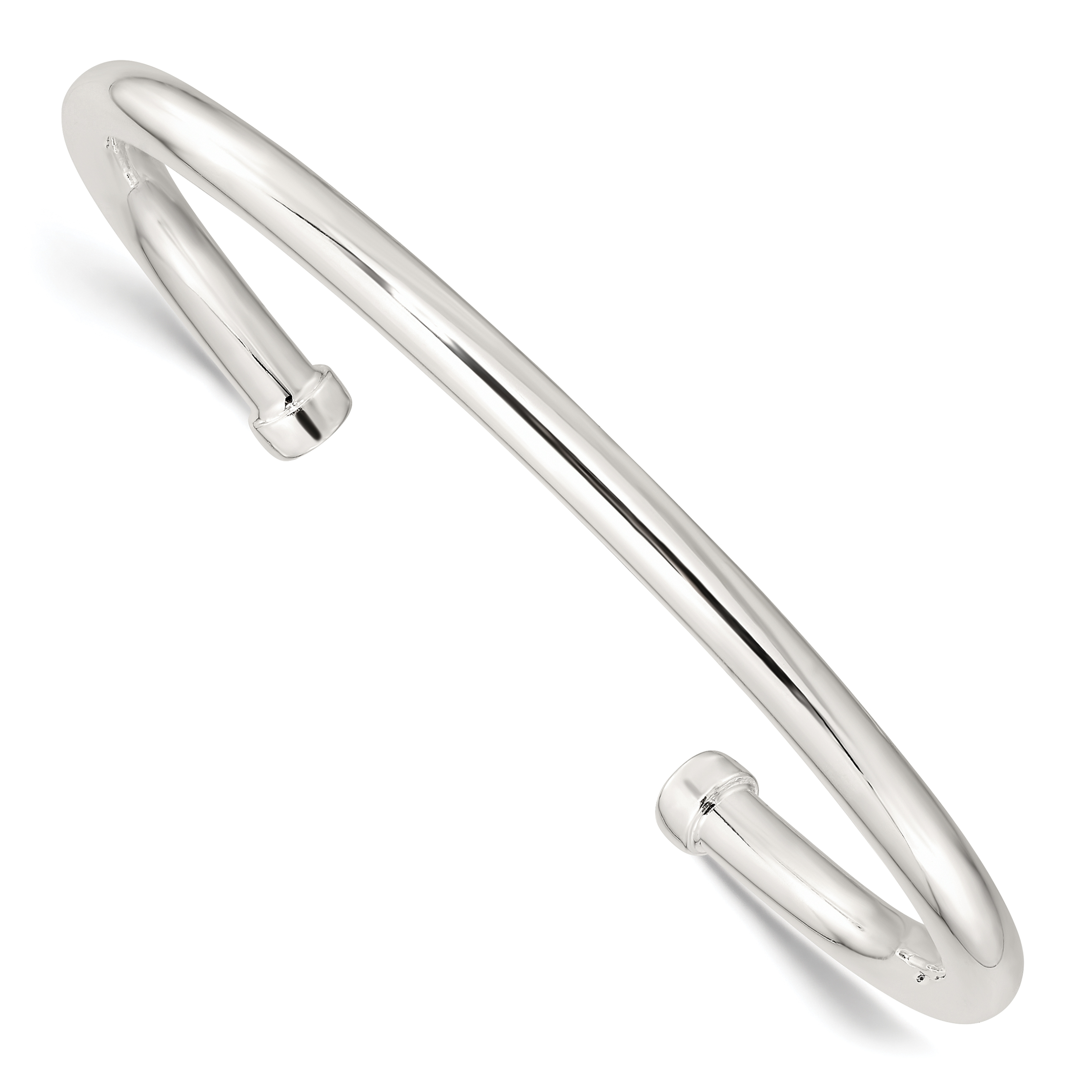 Sterling Silver Polished Cuff Bangle (QB1365)