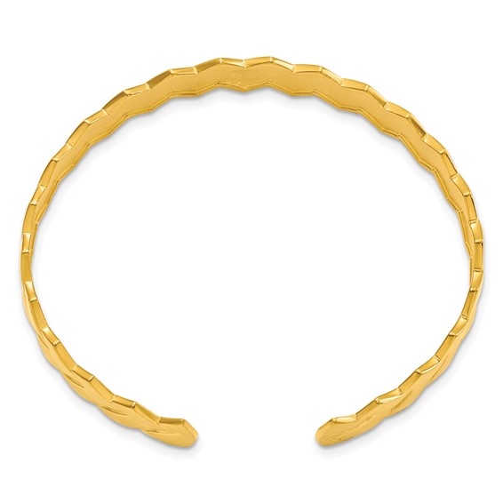 Affordable Expressions Sterling Silver Gold-plated Polished Cuff Bangle