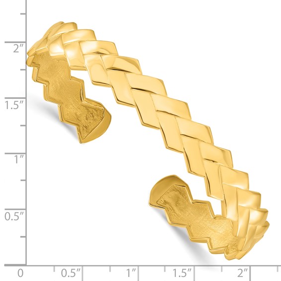 Affordable Expressions Sterling Silver Gold-plated Polished Cuff Bangle