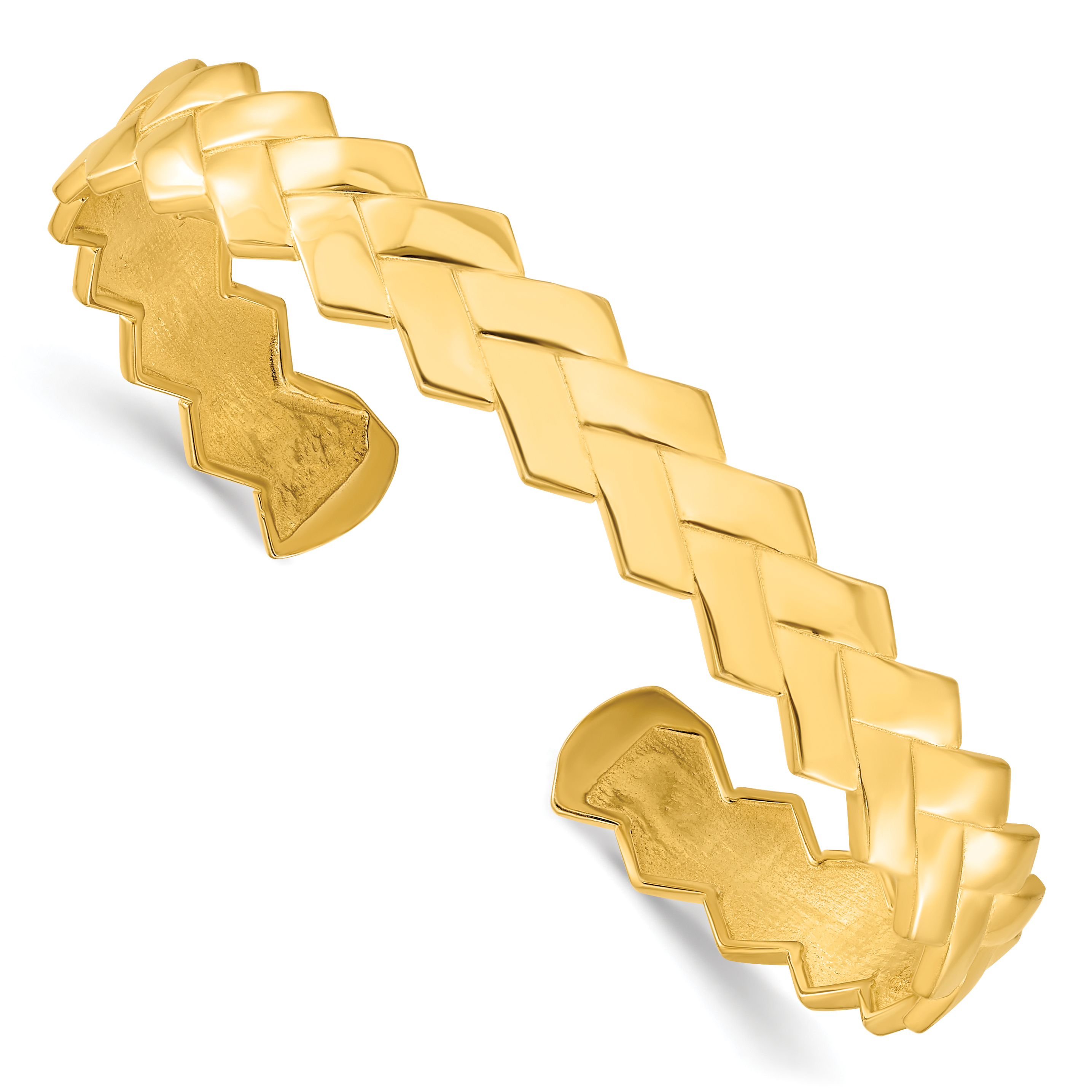 Sterling Silver Gold-plated Polished Cuff Bangle (QB1368)