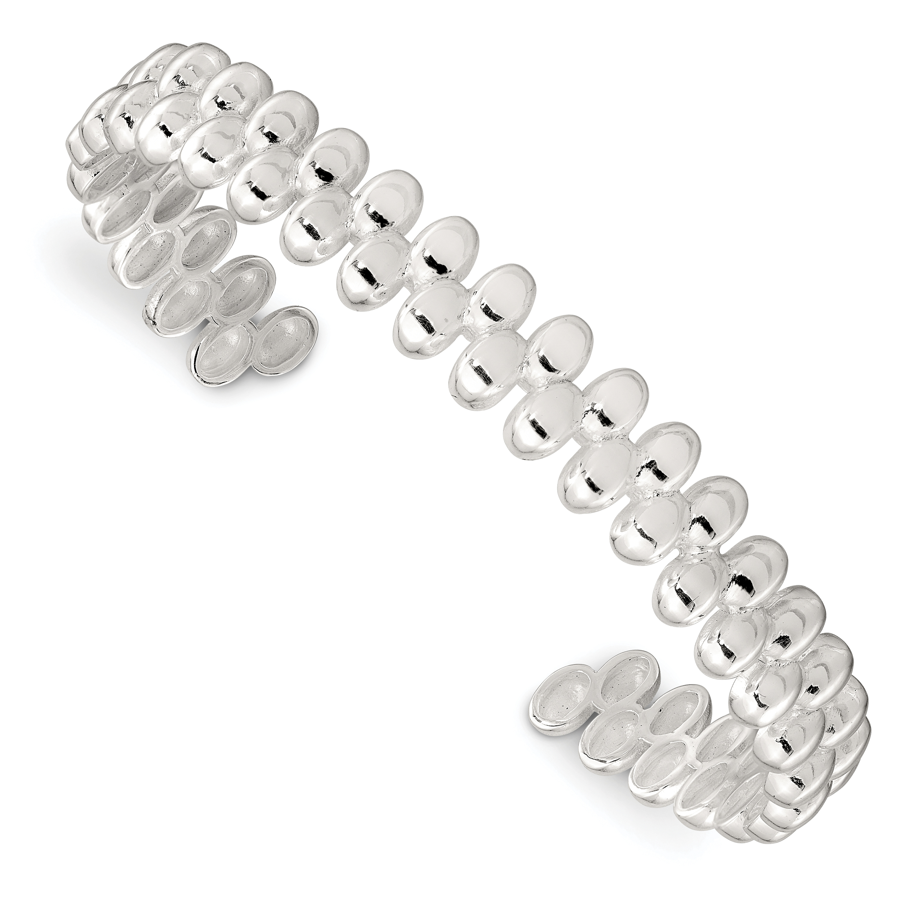 Sterling Silver Polished Cuff Bangle (QB1374)