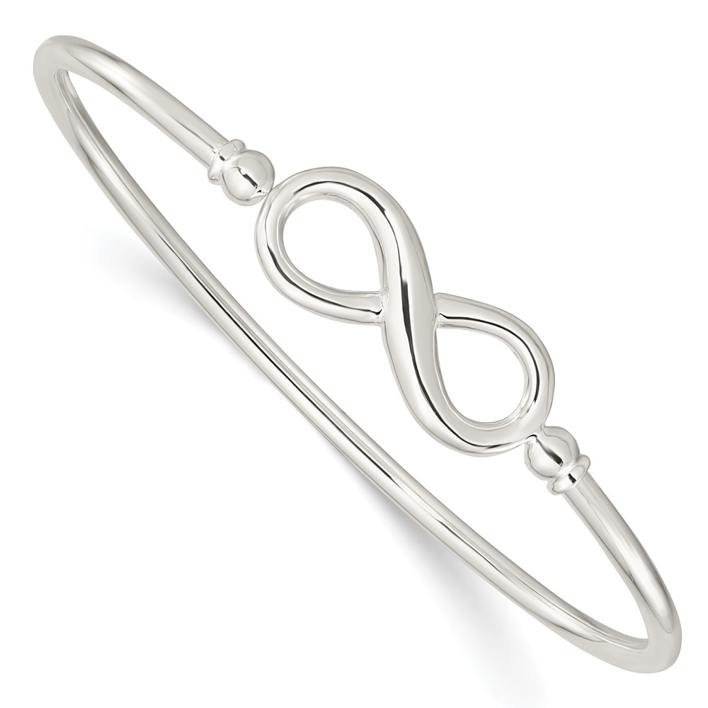 Sterling Silver Polished Infinity Flexible Bangle