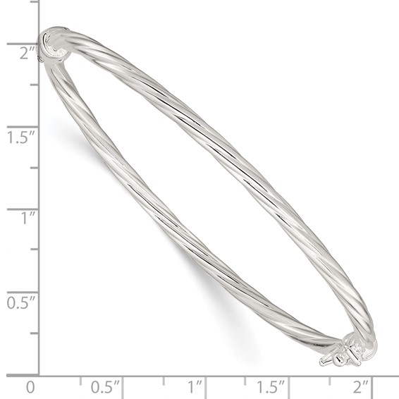 Sterling Silver Twisted Hinged Bangle