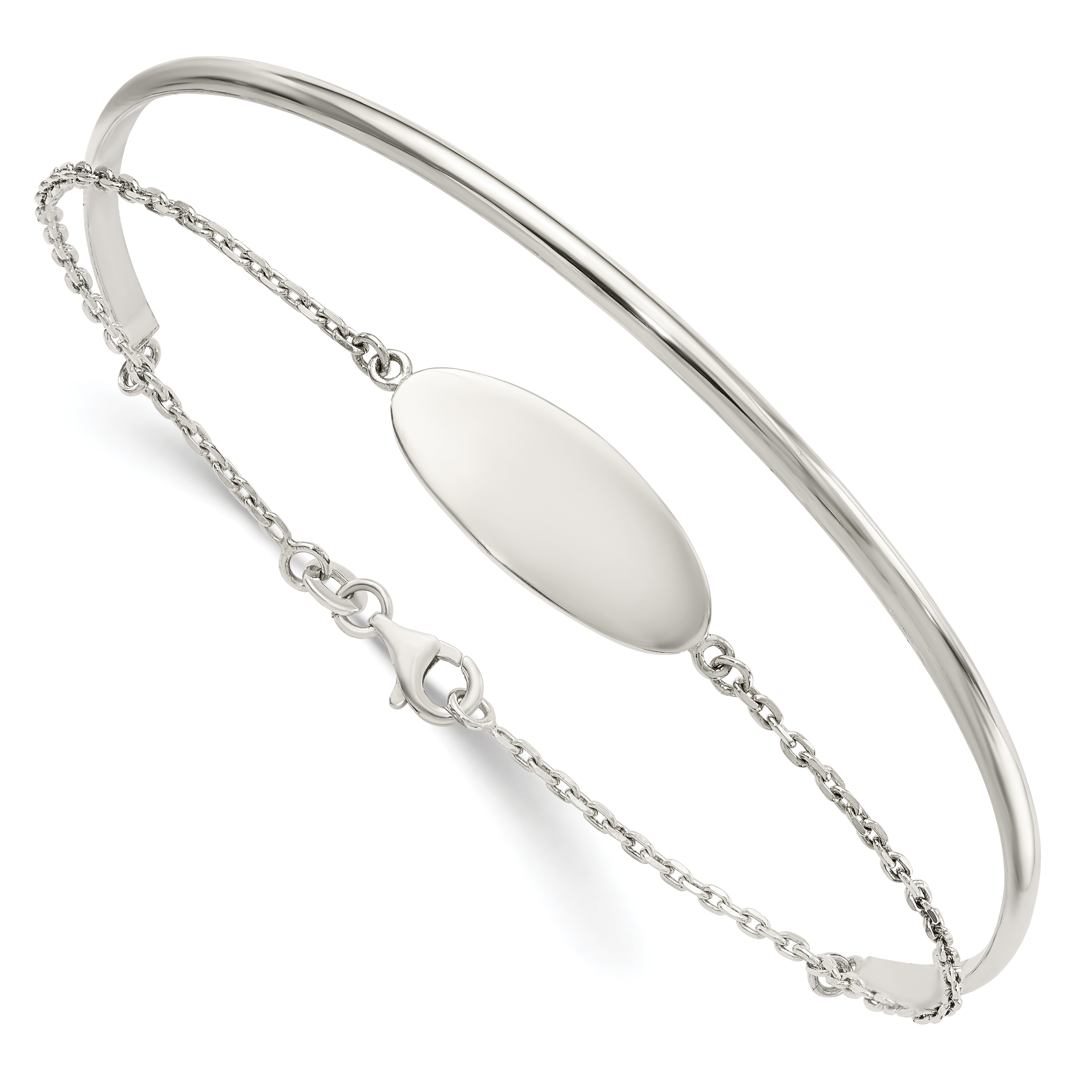 Sterling Silver Polished ID Bangle (QB1434)