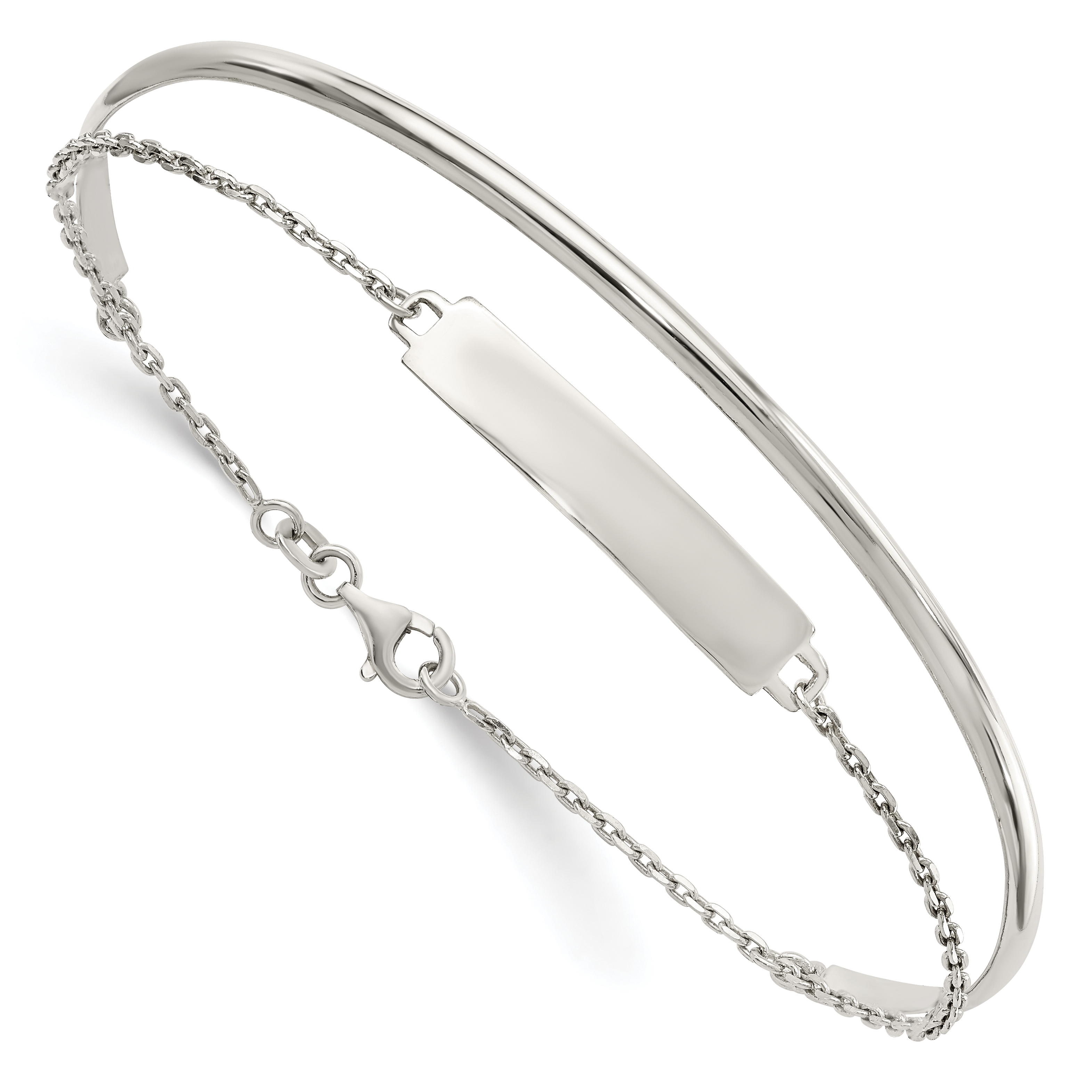 Sterling Silver Polished ID Bangle (QB1435)