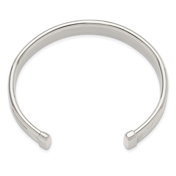 Sterling Silver Textured Cuff Bangle