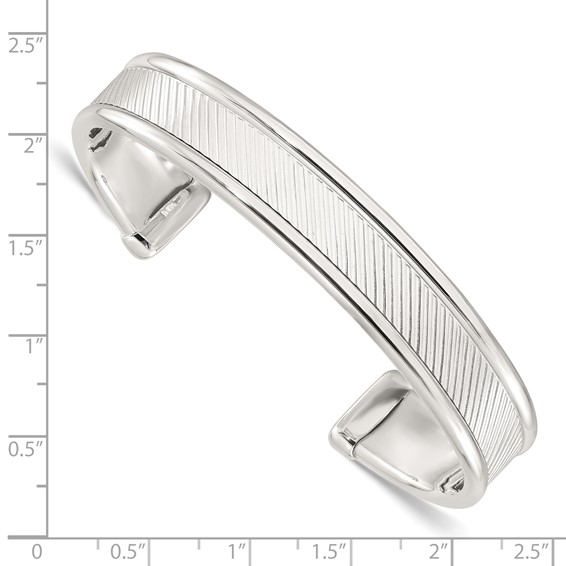 Sterling Silver Textured Cuff Bangle