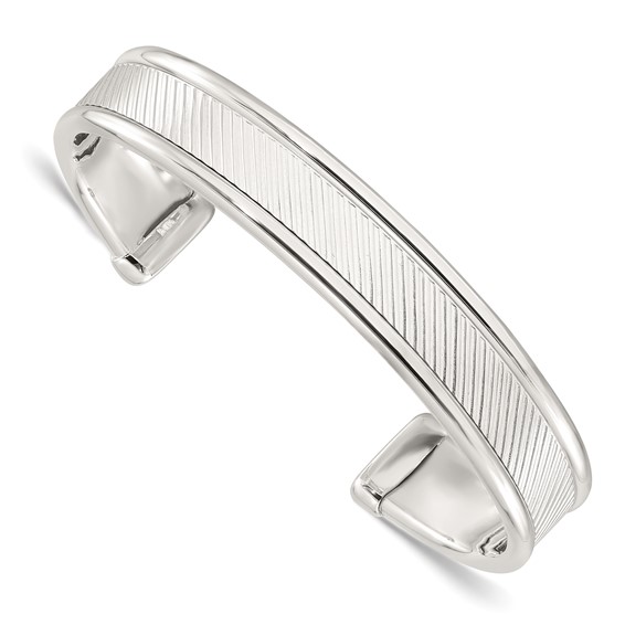 Sterling Silver Textured Cuff Bangle