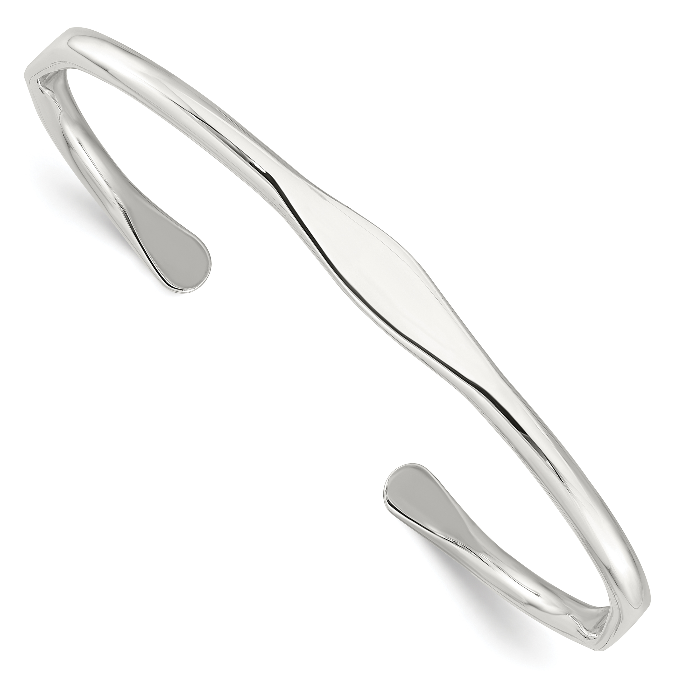 Sterling Silver Polished 6mm Cuff Bangle (QB1458)
