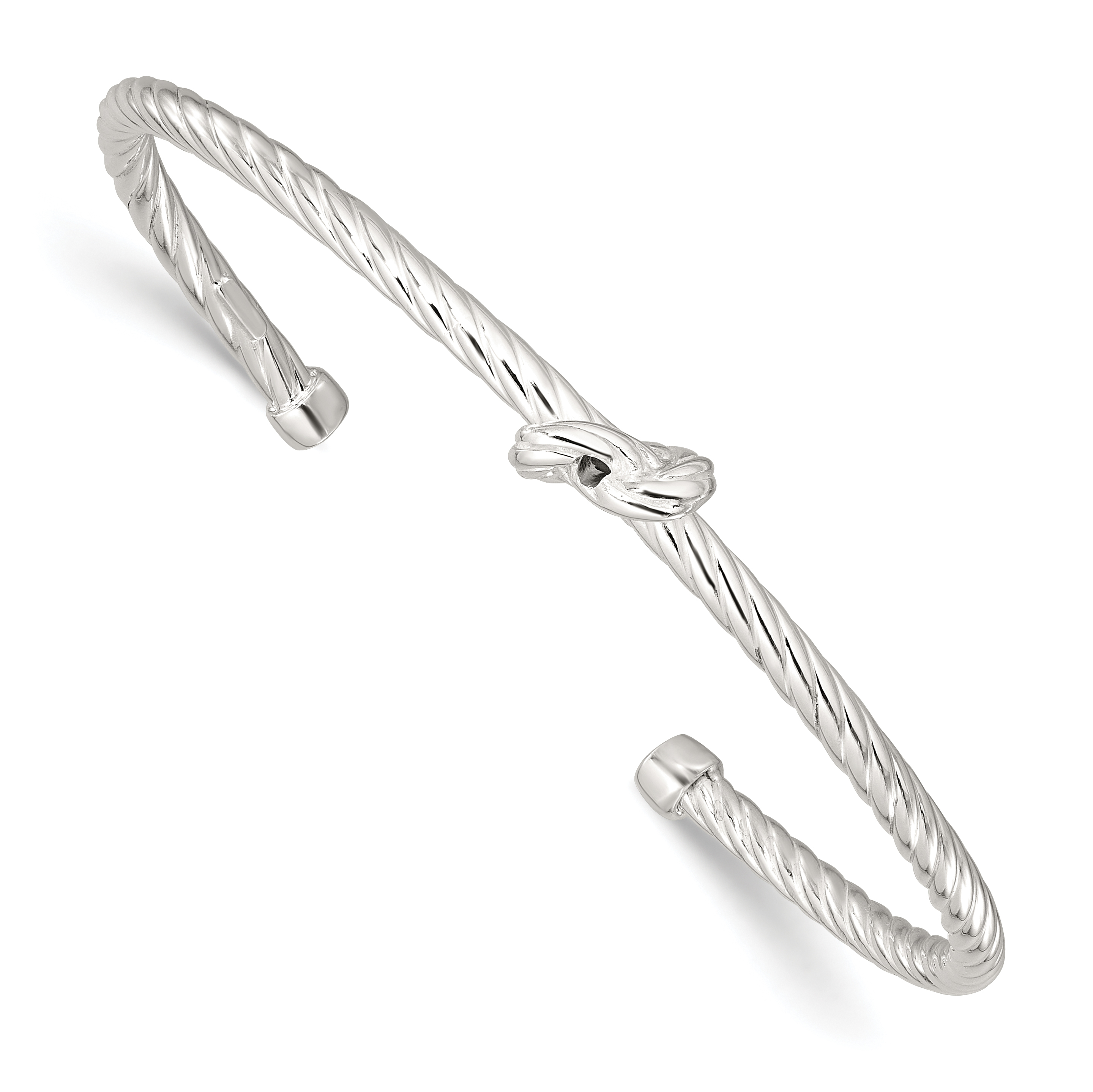 Sterling Silver Twisted Knot Cuff Bangle (QB1462)