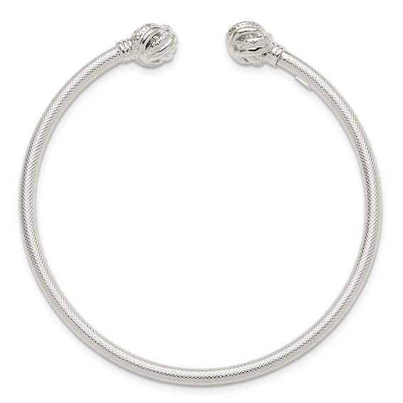Sterling Silver Love Knot Cuff Bangle