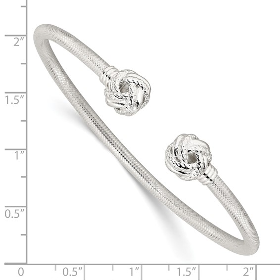 Sterling Silver Love Knot Cuff Bangle