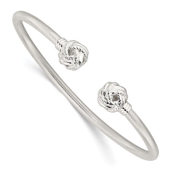 Sterling Silver Love Knot Cuff Bangle