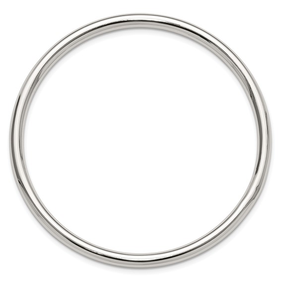 Sterling Silver Polished 4mm Tube Slip-on Bangle