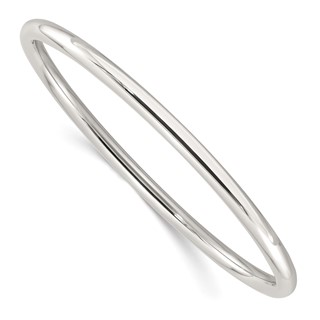 Sterling Silver Polished 4mm Tube Slip-on Bangle