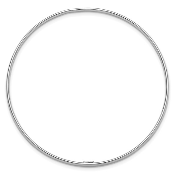 Sterling Silver Rhodium-plated Polished 2.40mm Slip on Bangle