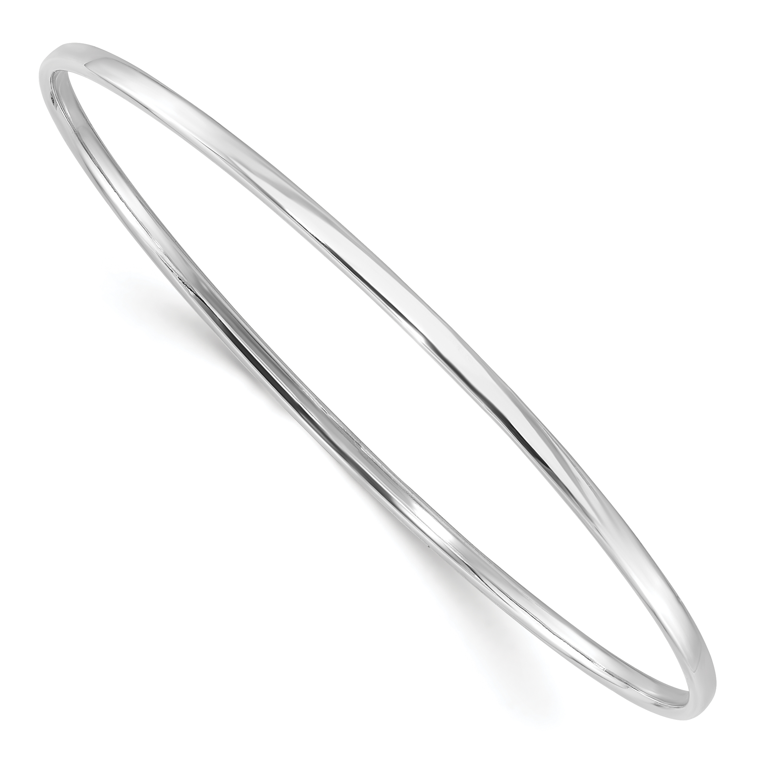 Sterling Silver Rhodium-plated Polished 2.40mm Slip on Bangle (QB1485)