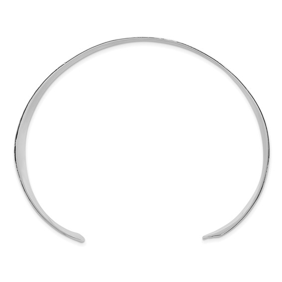 Sterling Silver Flat Hammered Cuff Bangle