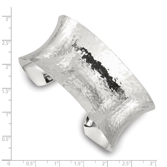 Sterling Silver Concave Cuff Bangle