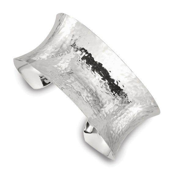 Sterling Silver Concave Cuff Bangle