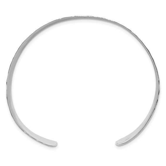 Sterling Silver Flat Hammered Cuff Bangle