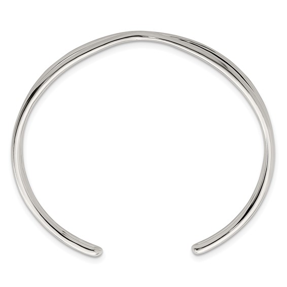 Sterling Silver Polished -X- Cuff Bangle