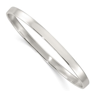 Sterling Silver Polished 5.00mm Flat Slip-on Bangle Bracelet