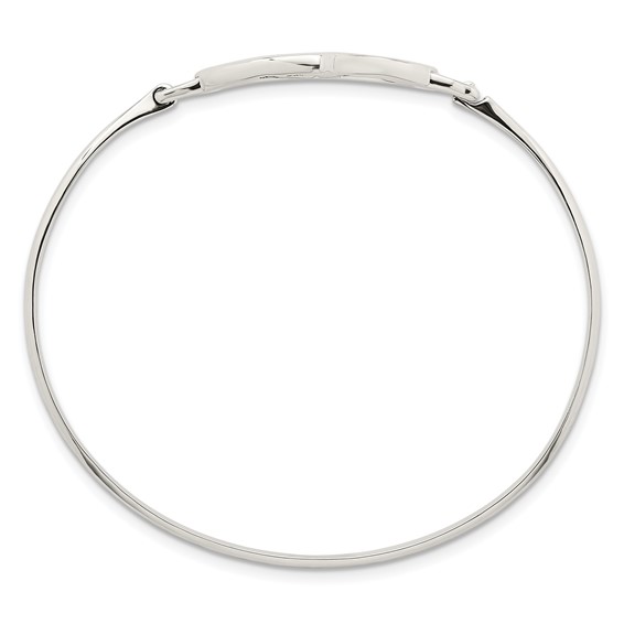 Sterling Silver Polished Open Heart Bangle